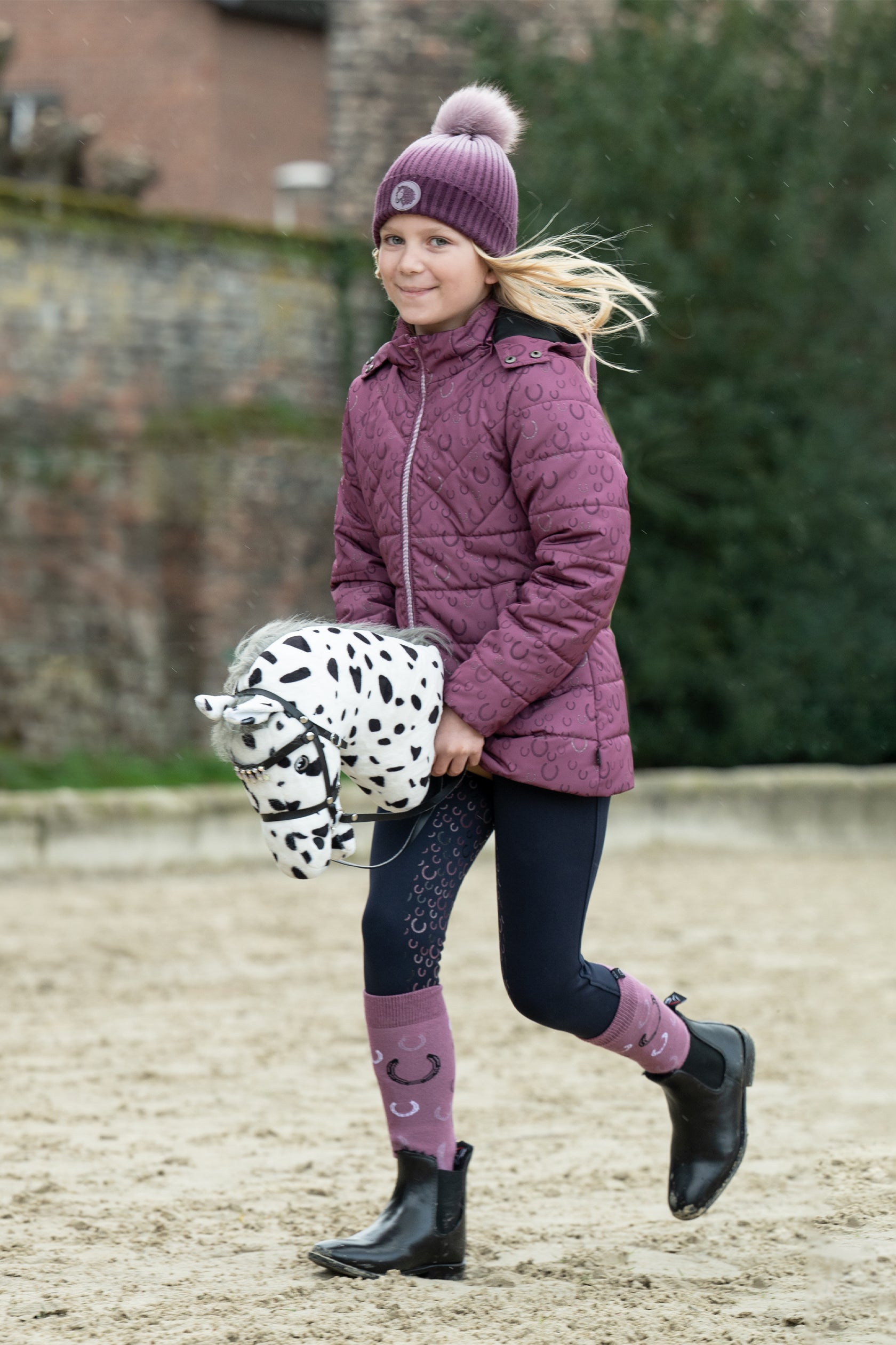 HKM - Stokpaard Hobby Horse - wit gestippeld