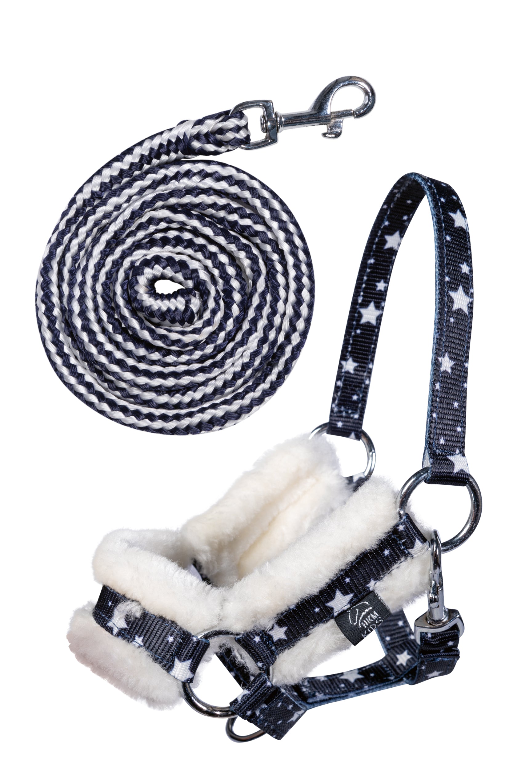HKM - Halster en halstertouw voor stokpaard Hobby Horsing - blauw met sterren