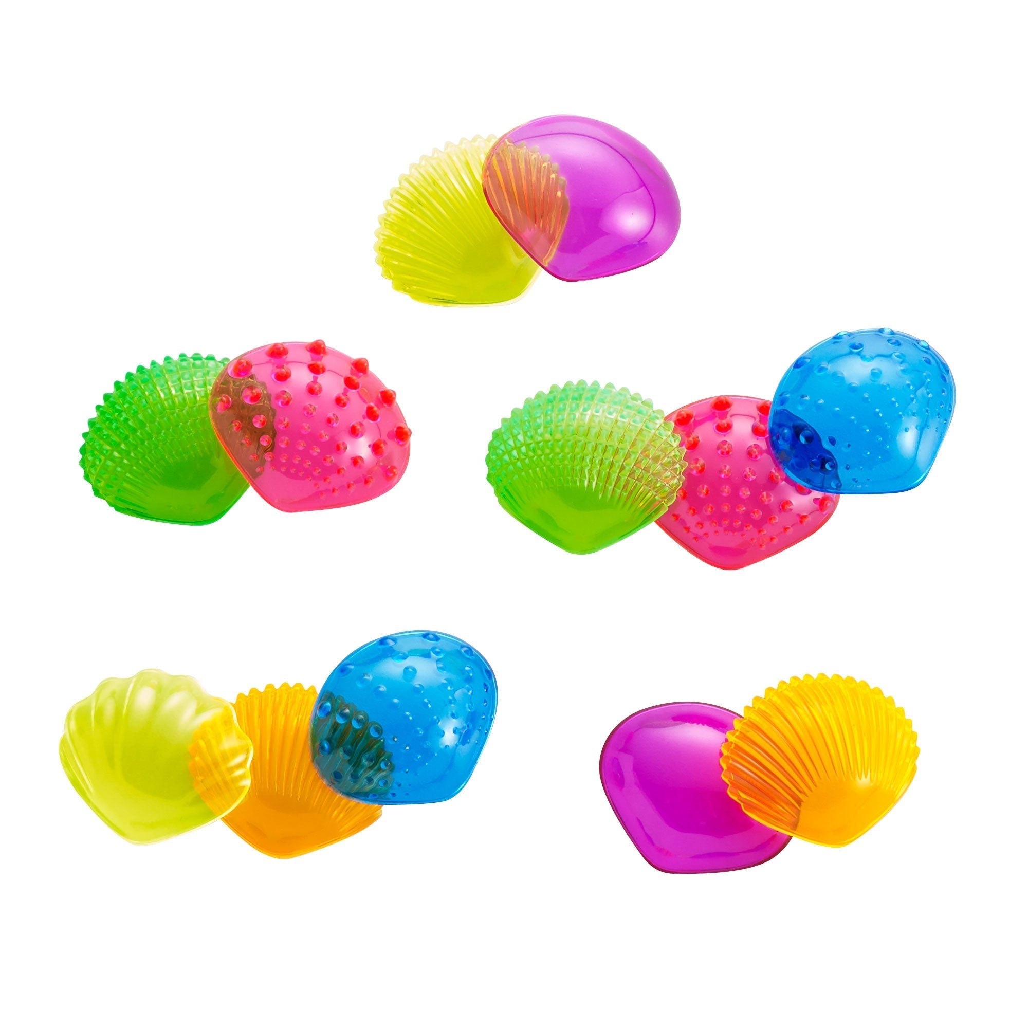 Edx Education - Doorschijnende Sensorische Schelpen Neon - Set van 72