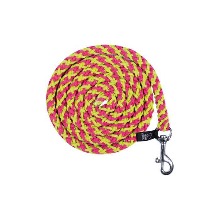 HKM - Halstertouw voor stokpaarden Hobby Horsing - geel/roze