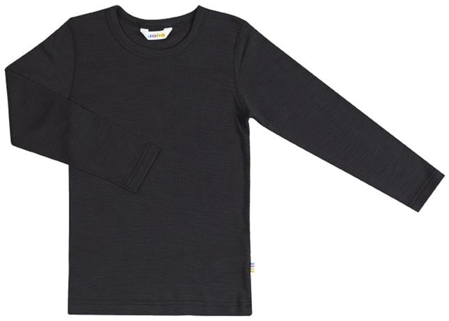 Joha - Wol/Zijde Shirt Lange Mouwen - Zwart