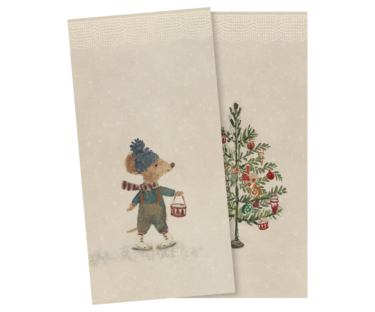 Maileg - Servetten Klein - Kerstmuizen