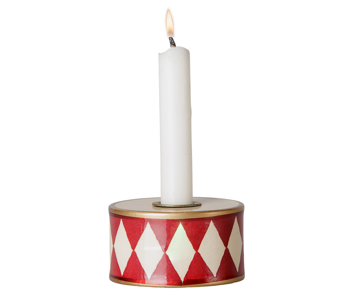 Maileg - Kandelaar Drum - Gebroken Wit/Rood