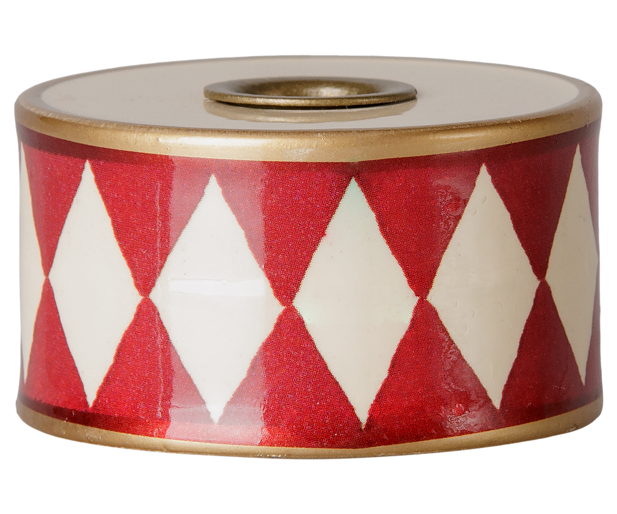 Maileg - Kandelaar Drum - Gebroken Wit/Rood