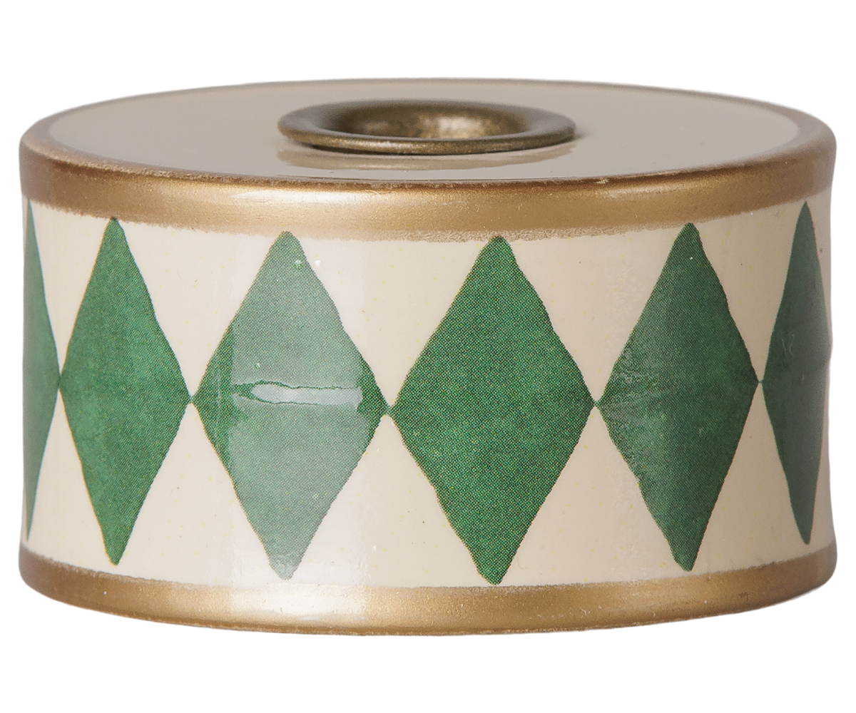 Maileg - Kandelaar Trommel - Groen/Gebroken wit