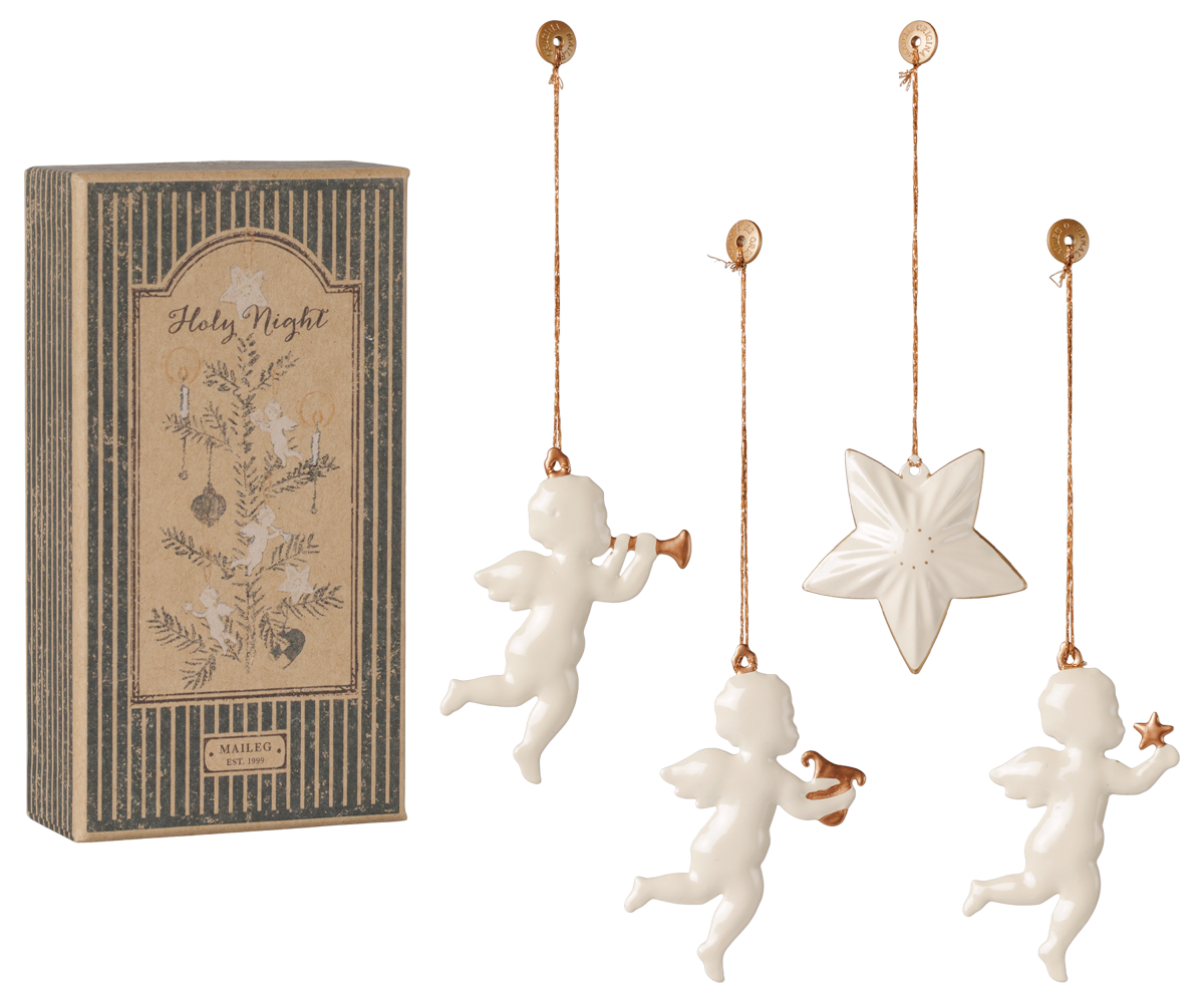 Maileg - Metalen Ornament Cadeauset - Holy Night - Gebroken Wit