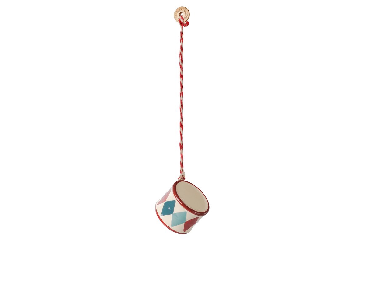 Maileg - Metalen Kersthangers Cadeauset Peter's Christmas - Rood/Blauw