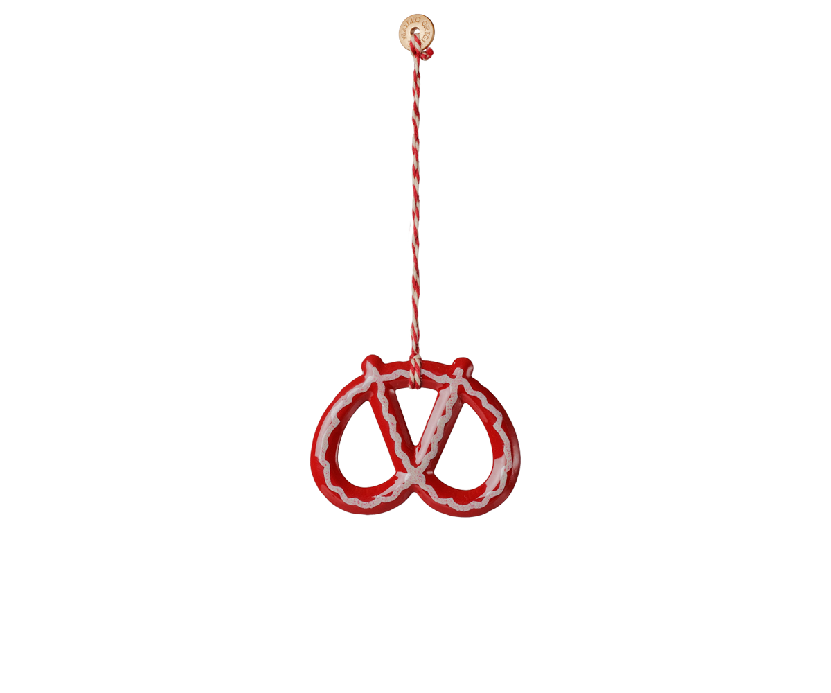 Maileg - Metalen Kersthangers Cadeauset Peter's Christmas - Rood/Blauw