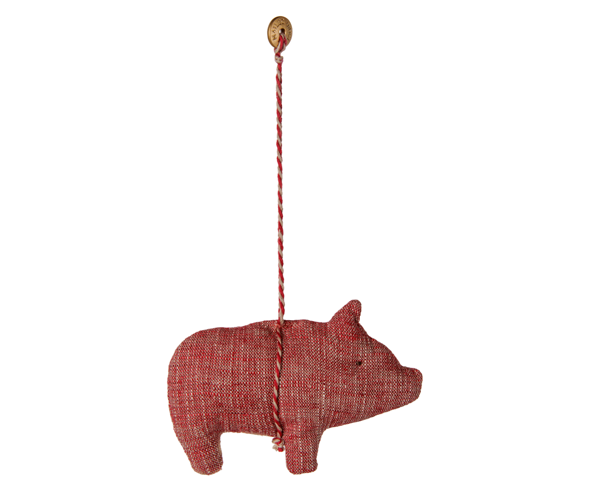Maileg - Stoffen Ornament Varken - Rood