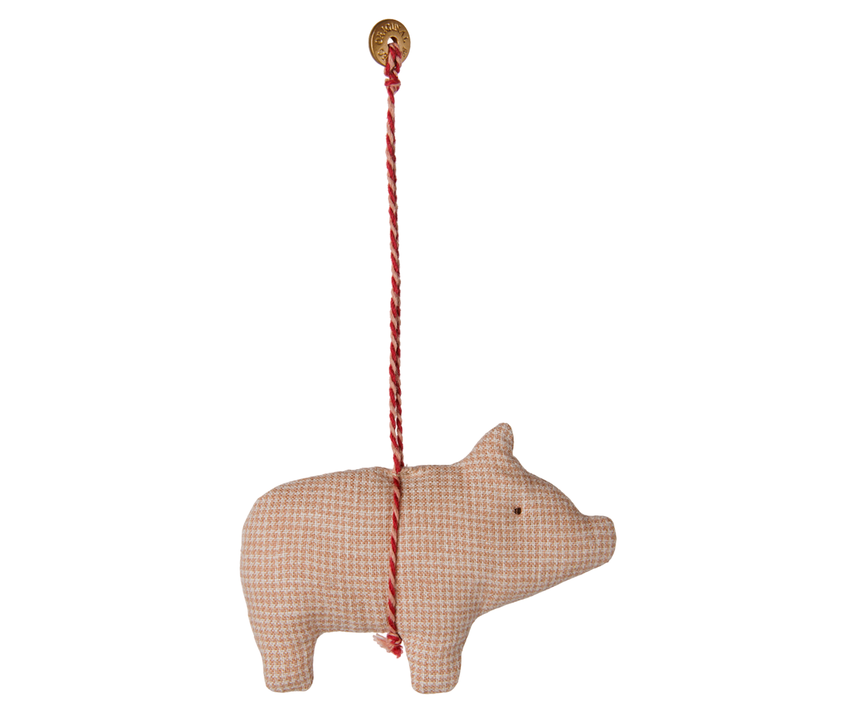 Maileg - Stoffen Ornament Varken - Checker - Rose