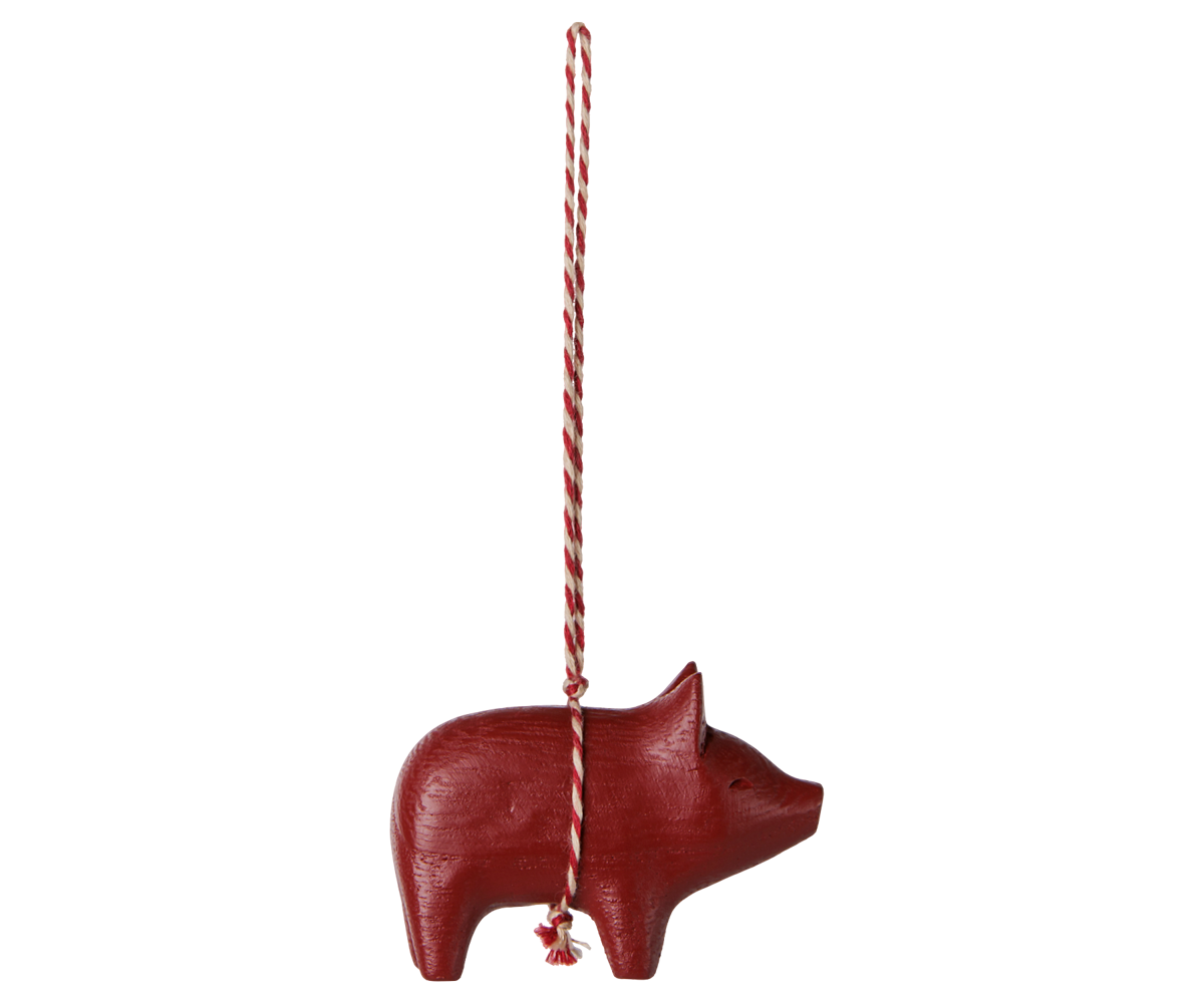 Maileg - Houten Hanger Varken - Rood