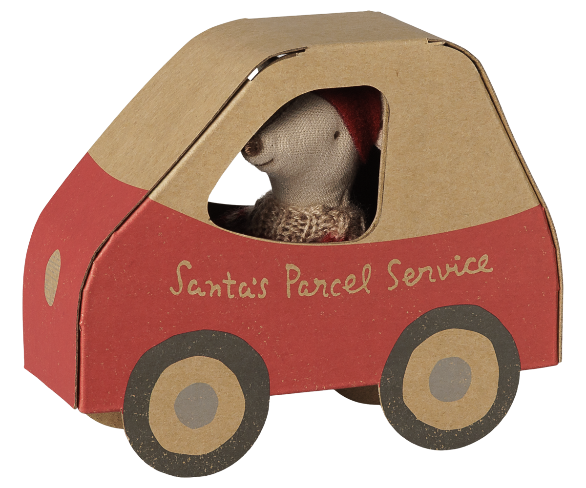 Maileg - Kerstmuis Zusje in Autodoosje