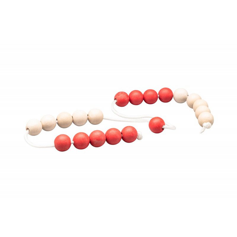 Wissner - Rekenketting - 20 kralen - wit en rood (1 meter lang)