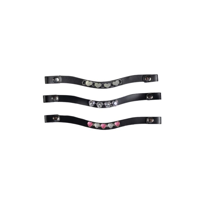 HKM - frontriemen voor stokpaard hobby horse - zilver en roze