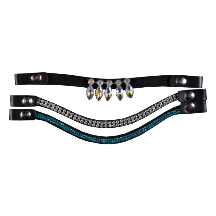 HKM - frontriemen voor stokpaard hobby horse - zilver en blauw