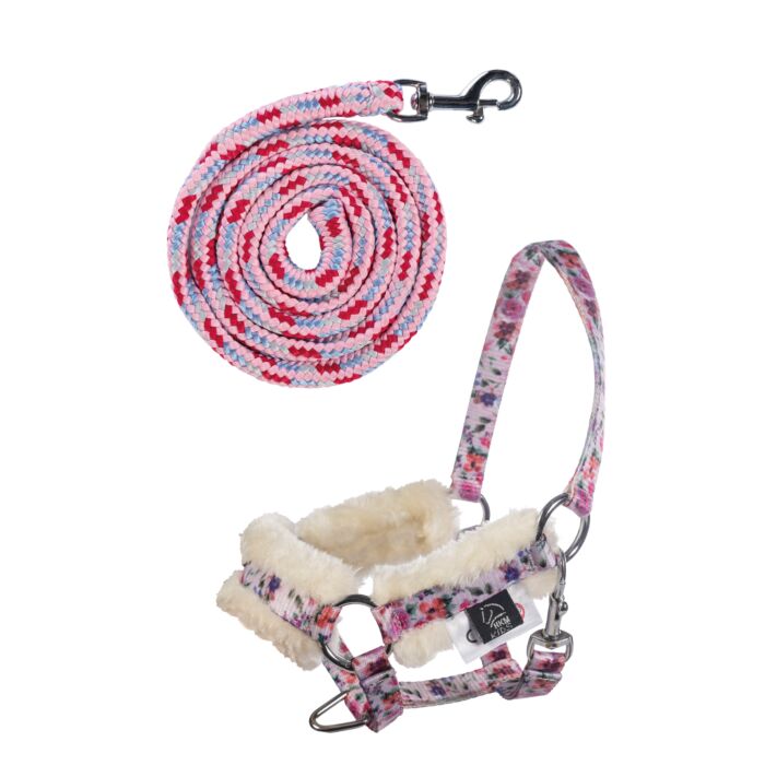 HKM - Halster en halstertouw voor stokpaard hobby horse - bloem