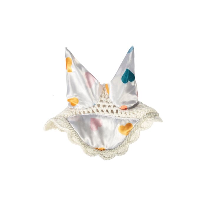 HKM - Oornetje voor stokpaard hobby horse - wit met harten