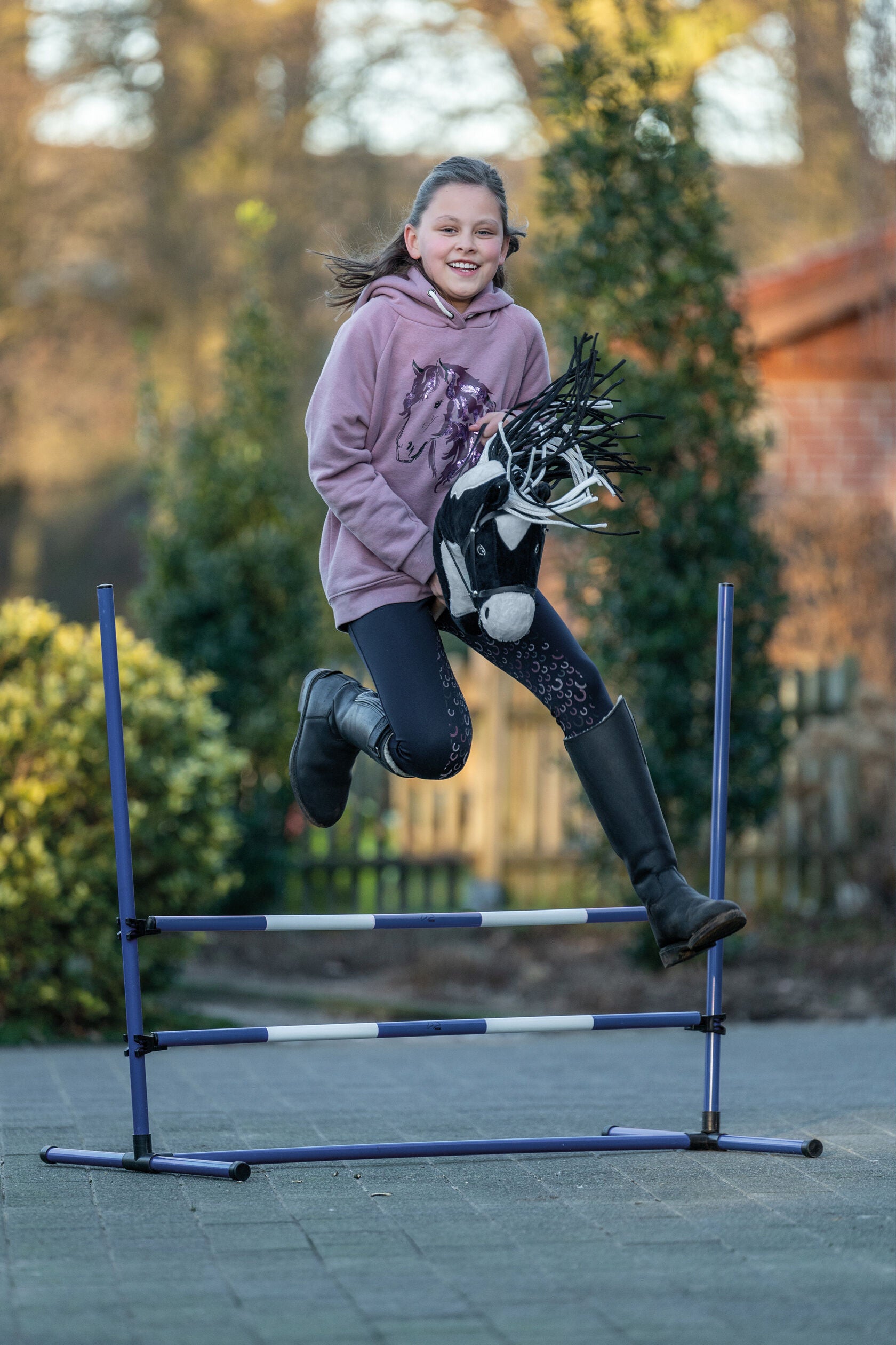 HKM - Springset voor stokpaard hobby horse - blauw