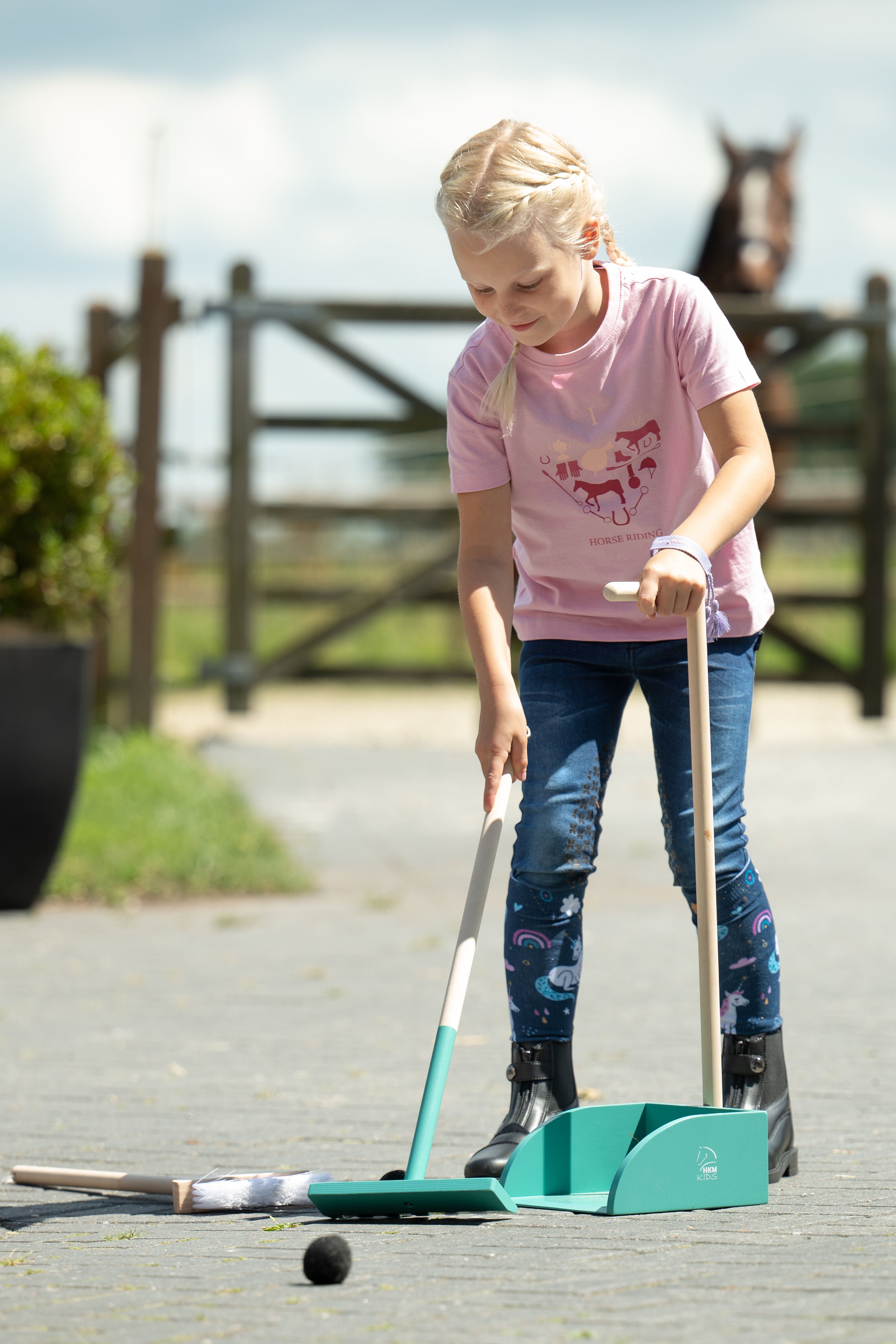 HKM - Mestschep voor stokpaarden hobby horsing - groen