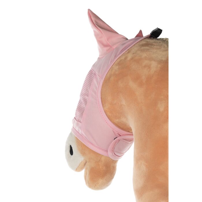 HKM hobbyhorse vliegenmasker roze op stokpaard