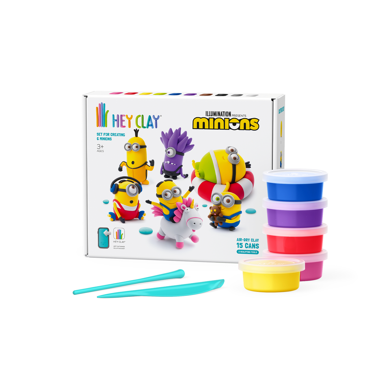 Hey Clay - Minions (15 potjes) - Limited Edition interactieve boetseerkleiset