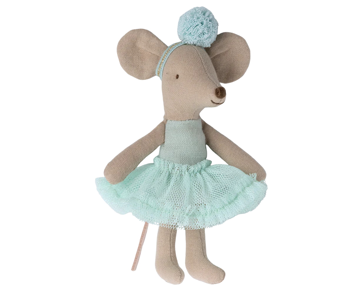 Maileg - ballerina muis- Mint groen - kleine zus muis