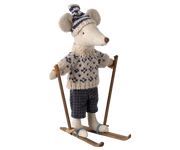 Maileg - Vader muis met ski set