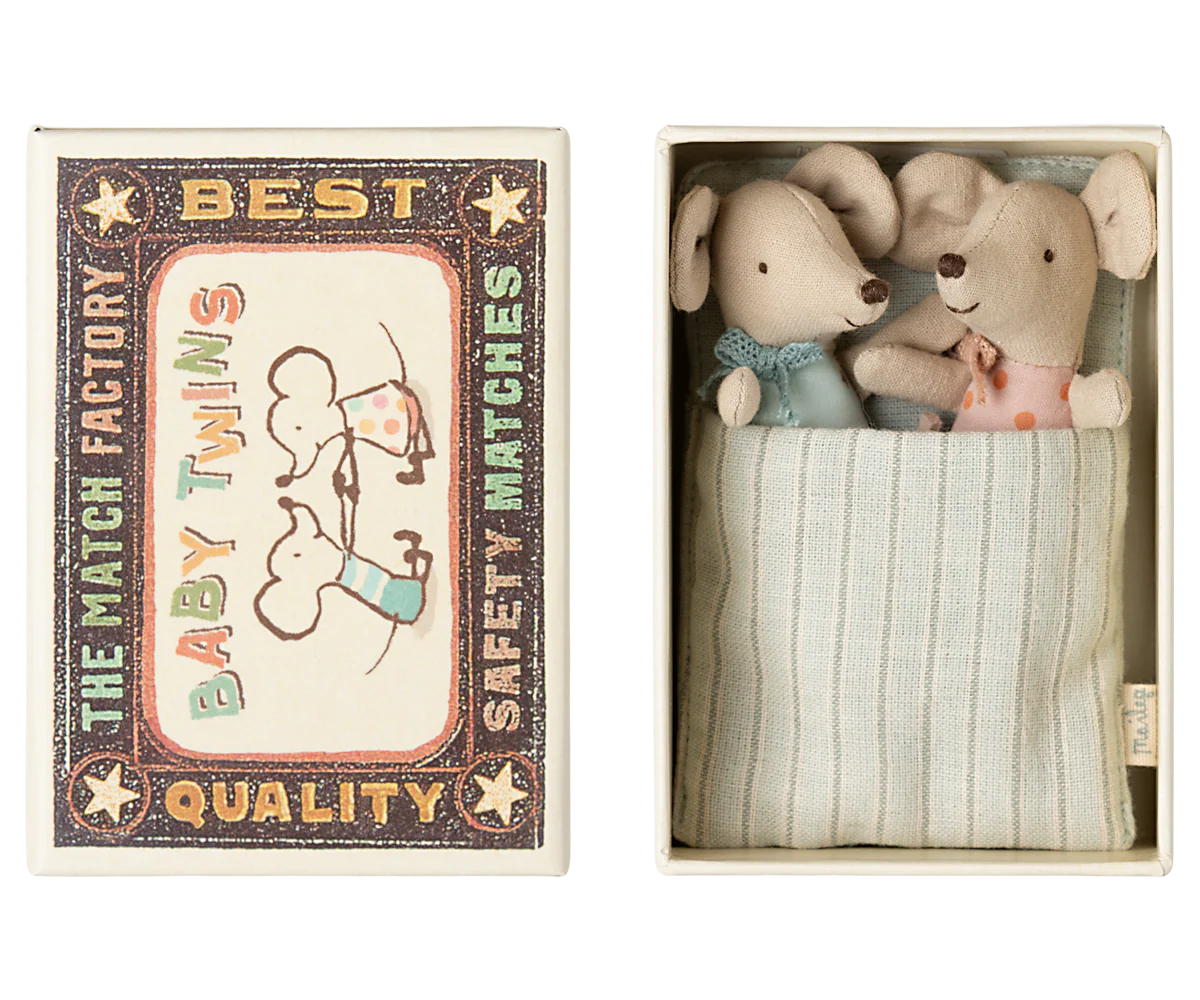 Maileg - Baby Mouse Twins-Tweeling in box - 8 cm
