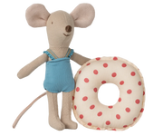 Maileg - Strandmuis met zwemband met stippen (kleine zus)