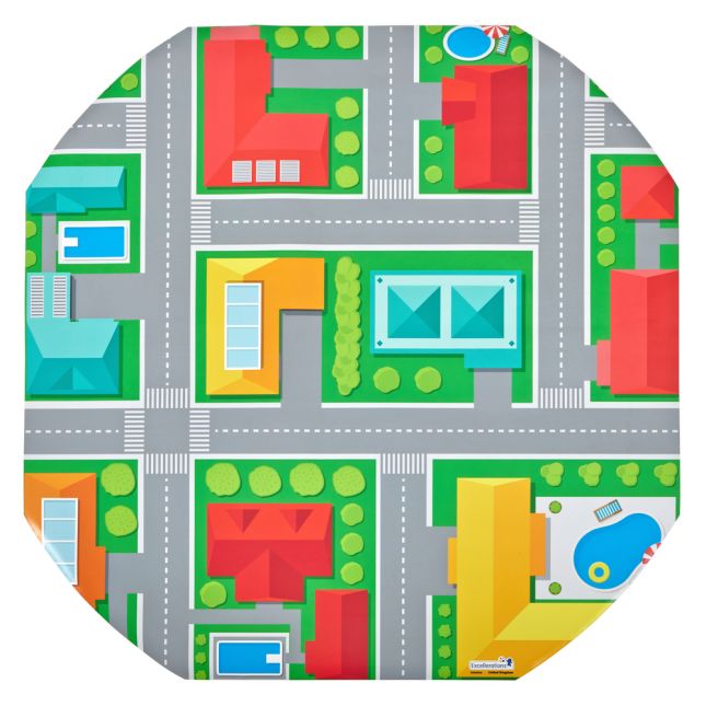 Tuff Tray 70cm Speelmat - Vilten Mat Stad (60×60 cm)