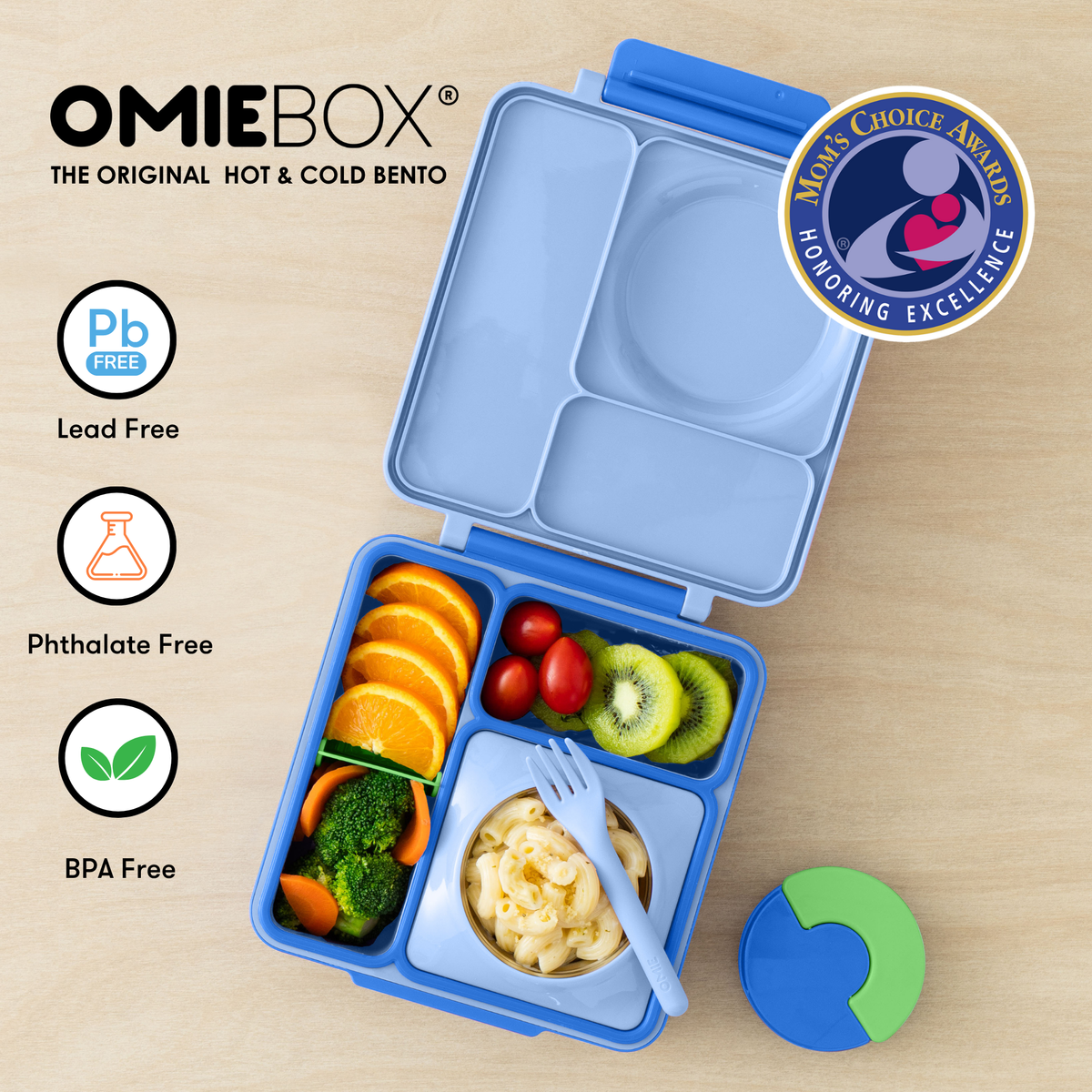 OmieBox Sea Blue met thermosbeker en vakken