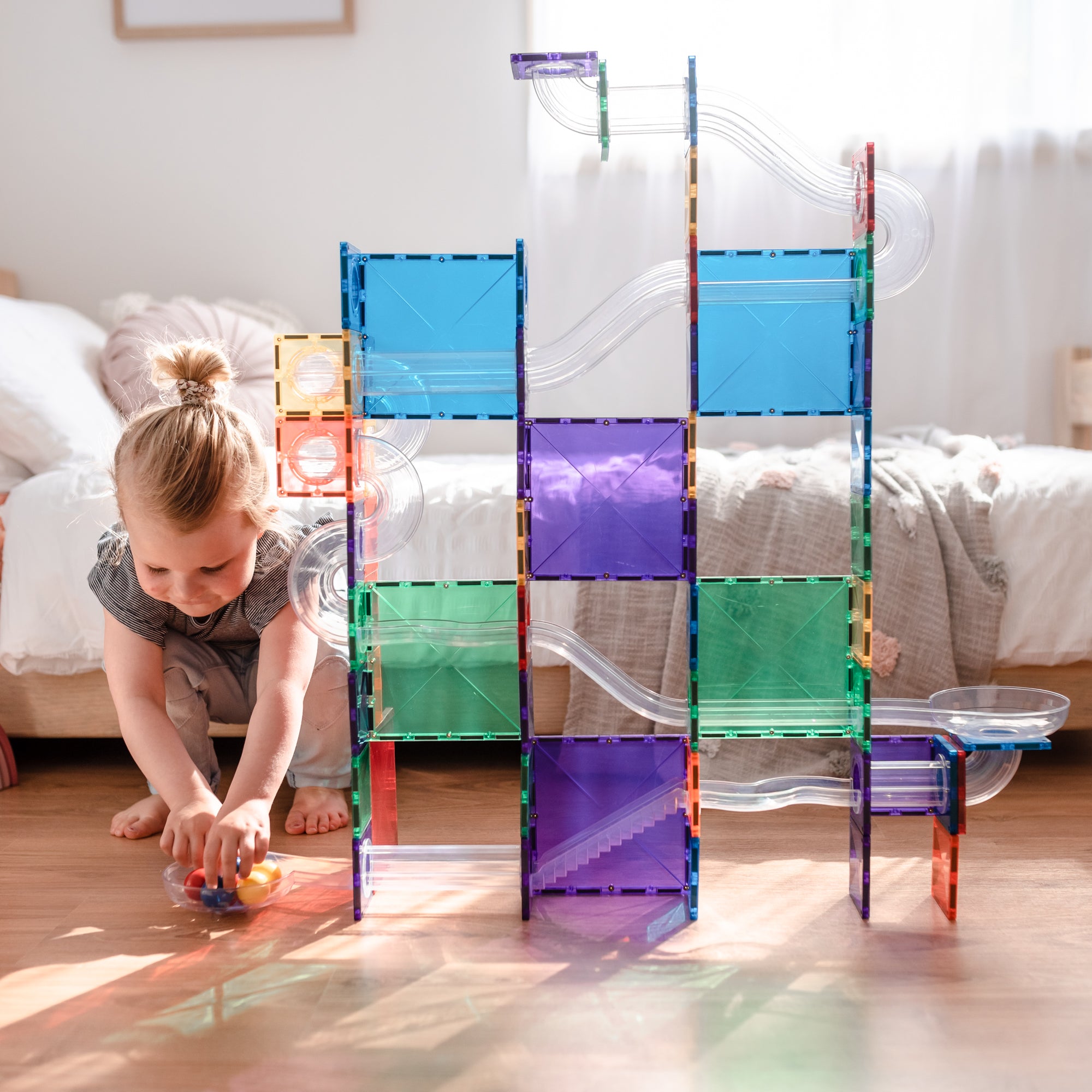 CONNETIX - Ball Run Pack knikkerbaan 92 stuks - magnetisch constructiespeelgoed