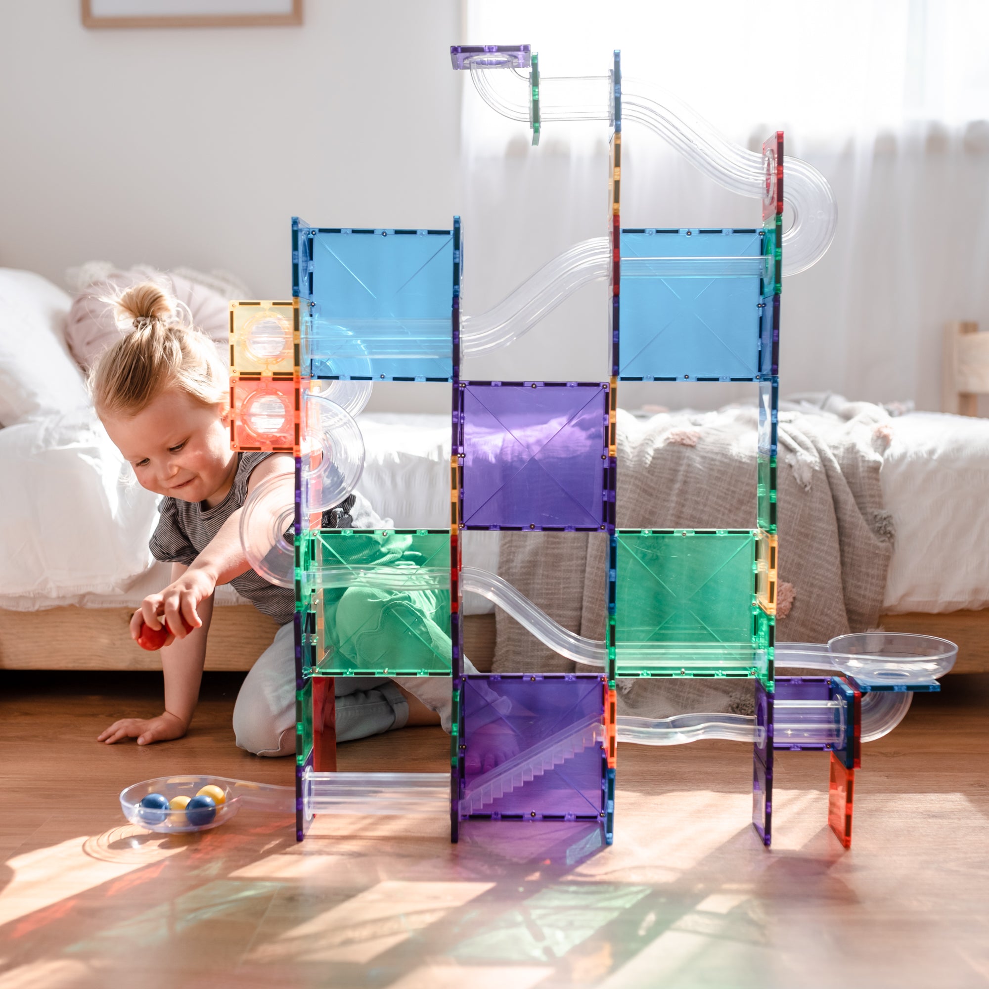 CONNETIX - Ball Run Pack knikkerbaan 92 stuks - magnetisch constructiespeelgoed