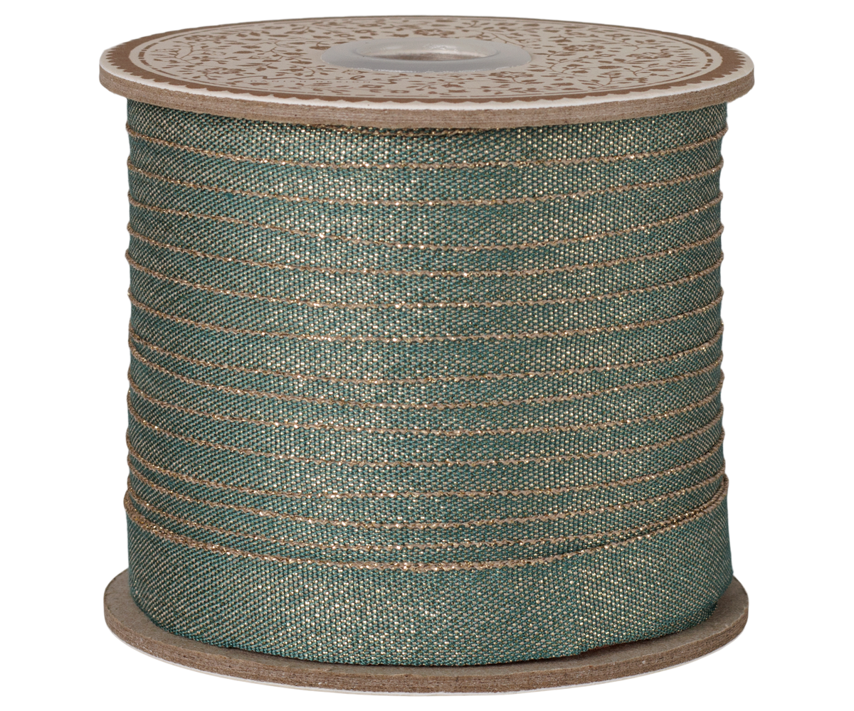Maileg - Lint, B: 13 mm x L: 100 m - Groen/Goud