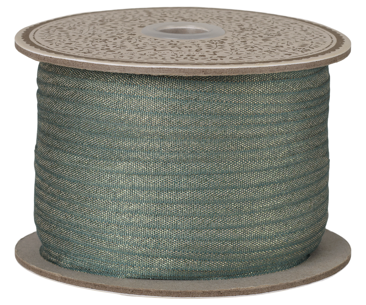 Maileg - Lint, B: 6 mm x L: 200 m - Groen/Goud