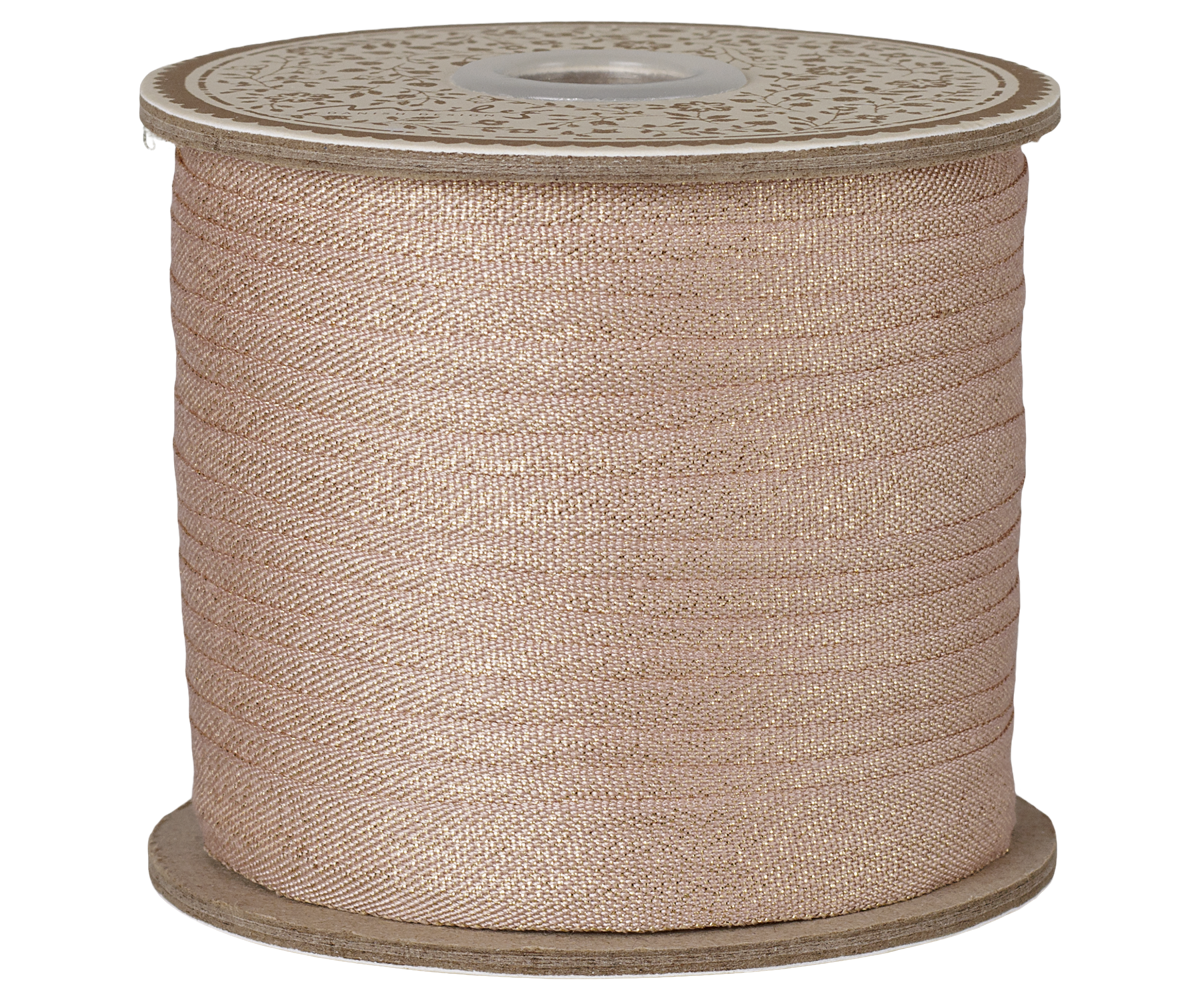 Maileg - Lint, B: 13 mm x L: 100 m - Lichtroze/Goud