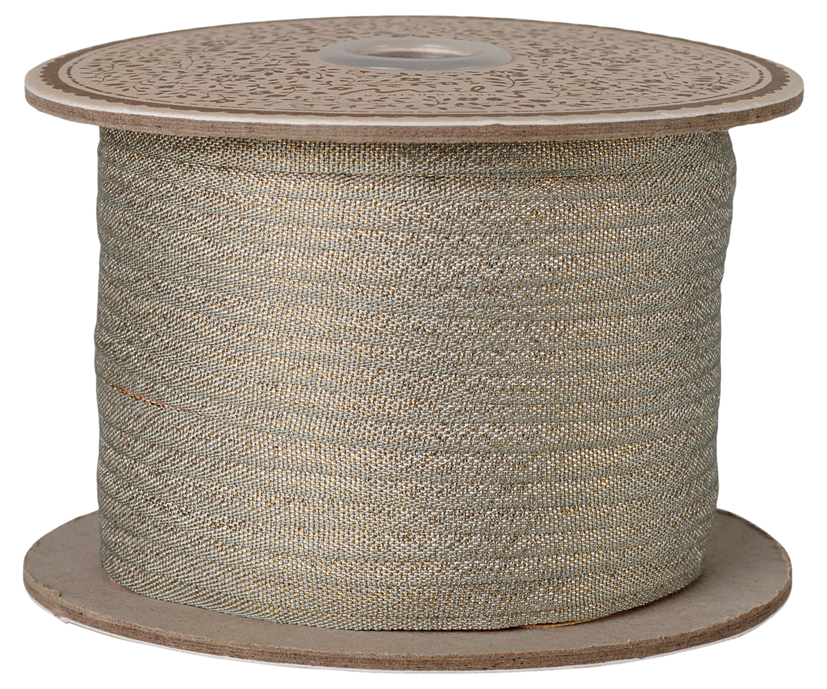 Maileg - Lint, B: 6 mm x L: 200 m - Mint/Goud