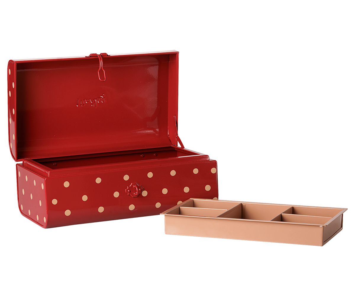 Maileg - Opbergkoffertje Klein - Rood met Vakje