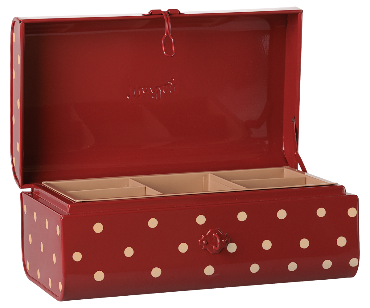 Maileg - Opbergkoffertje Klein - Rood met Vakje