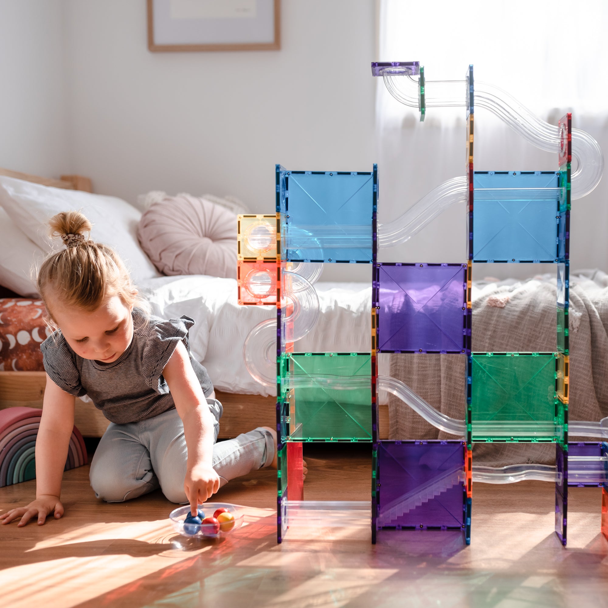 CONNETIX - Ball Run Pack knikkerbaan 92 stuks - magnetisch constructiespeelgoed