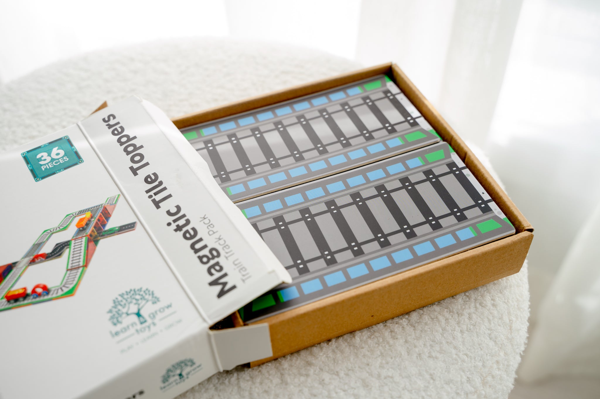 Learn And Grow - Magnetisch constructiespeelgoed Toppers Trein - 36 stuks