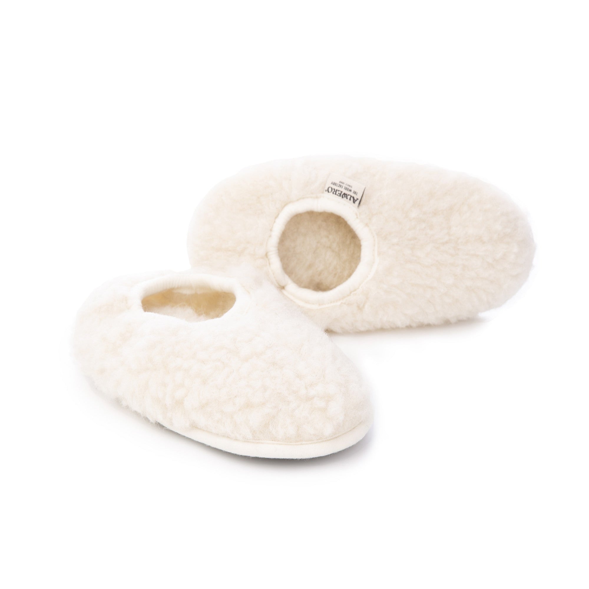 Alwero - Cloudlet Ballerina Sloffen 100% wol (maat 21-34) Naturel