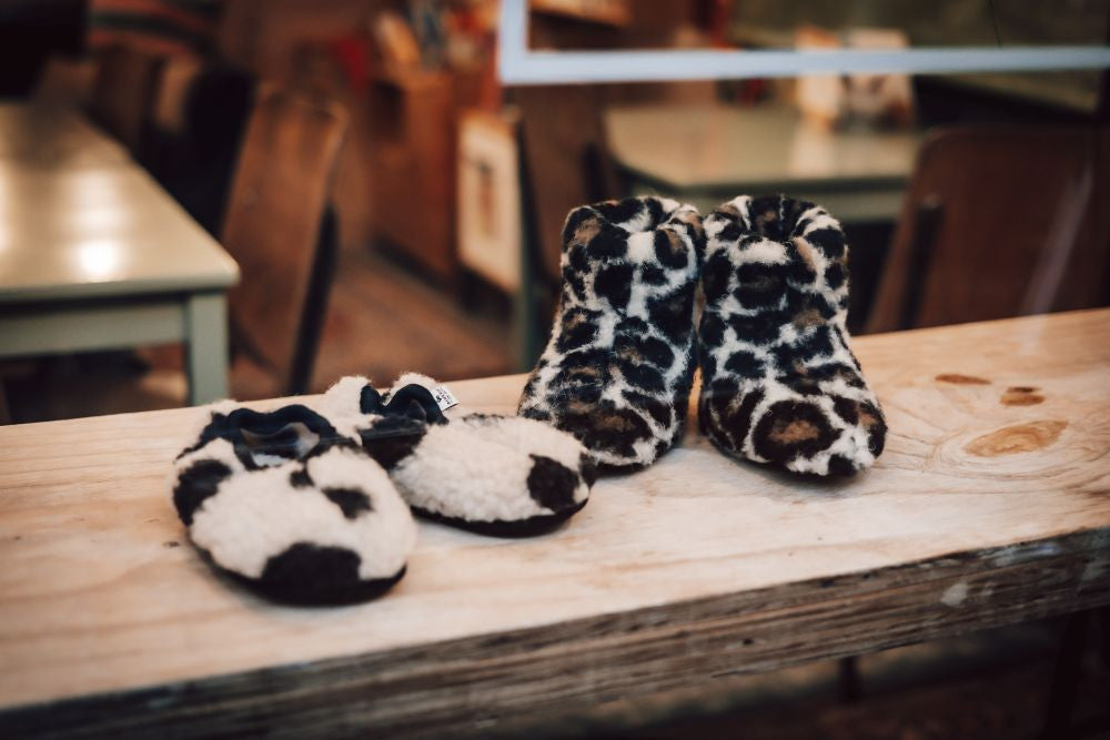 Alwero - Cloudlet Ballerina Sloffen 100% wol (maat 21-34) Gepard