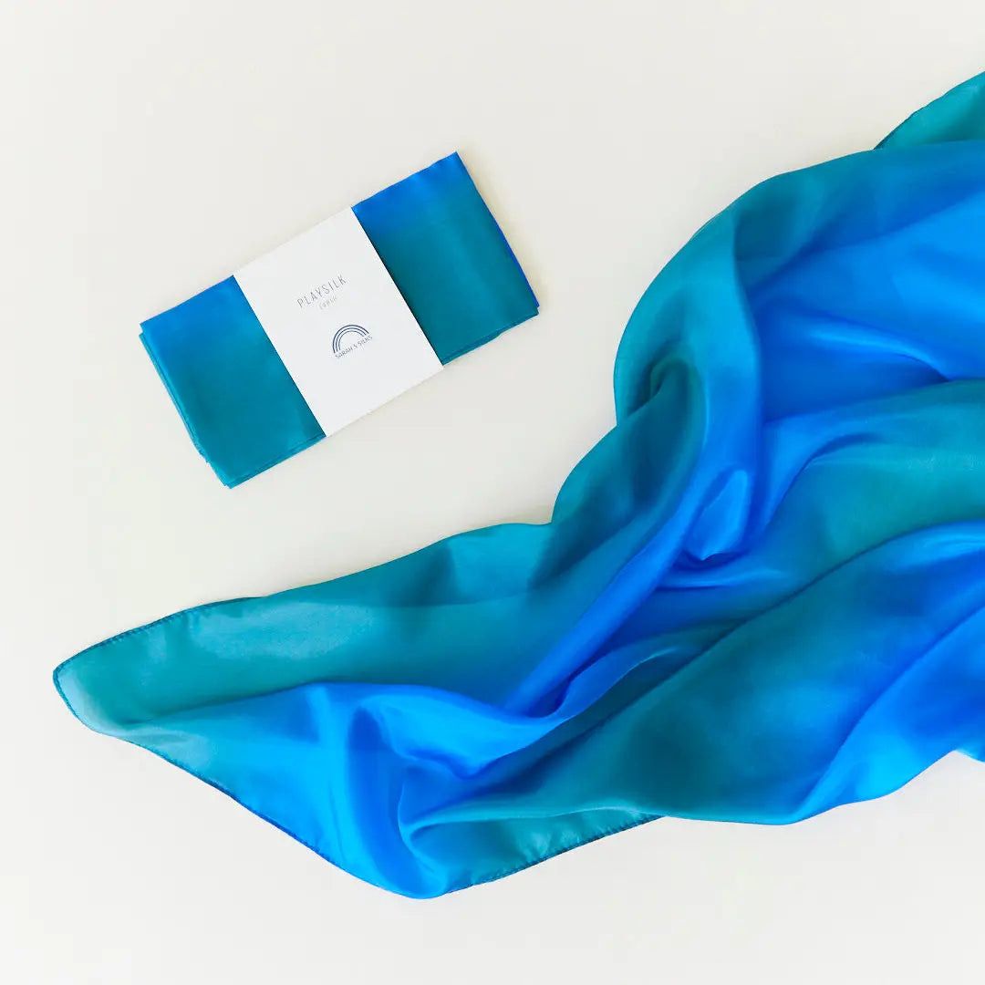 Sarah's Silks Speelzijde Earth Ocean - 89x89cm