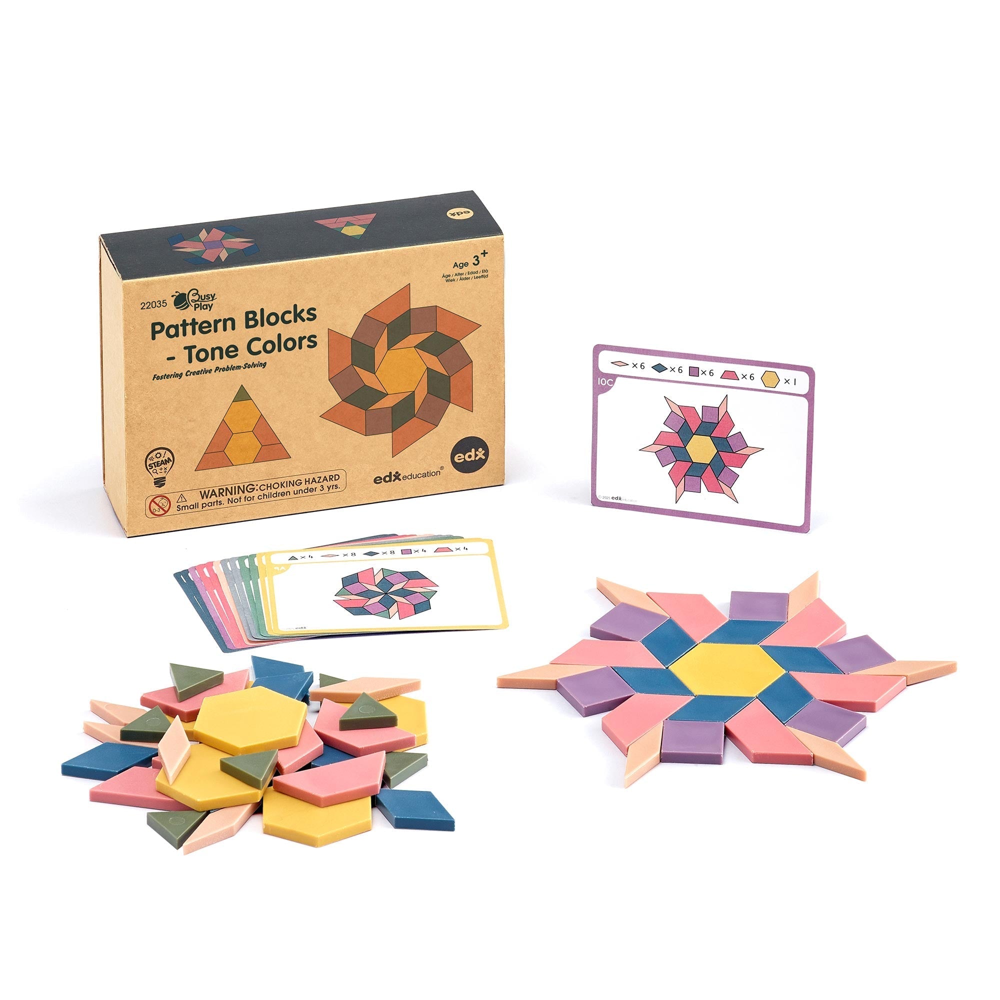 Edx Education - Patroonblokken Busy Play Zachte Kleuren - Set van 60