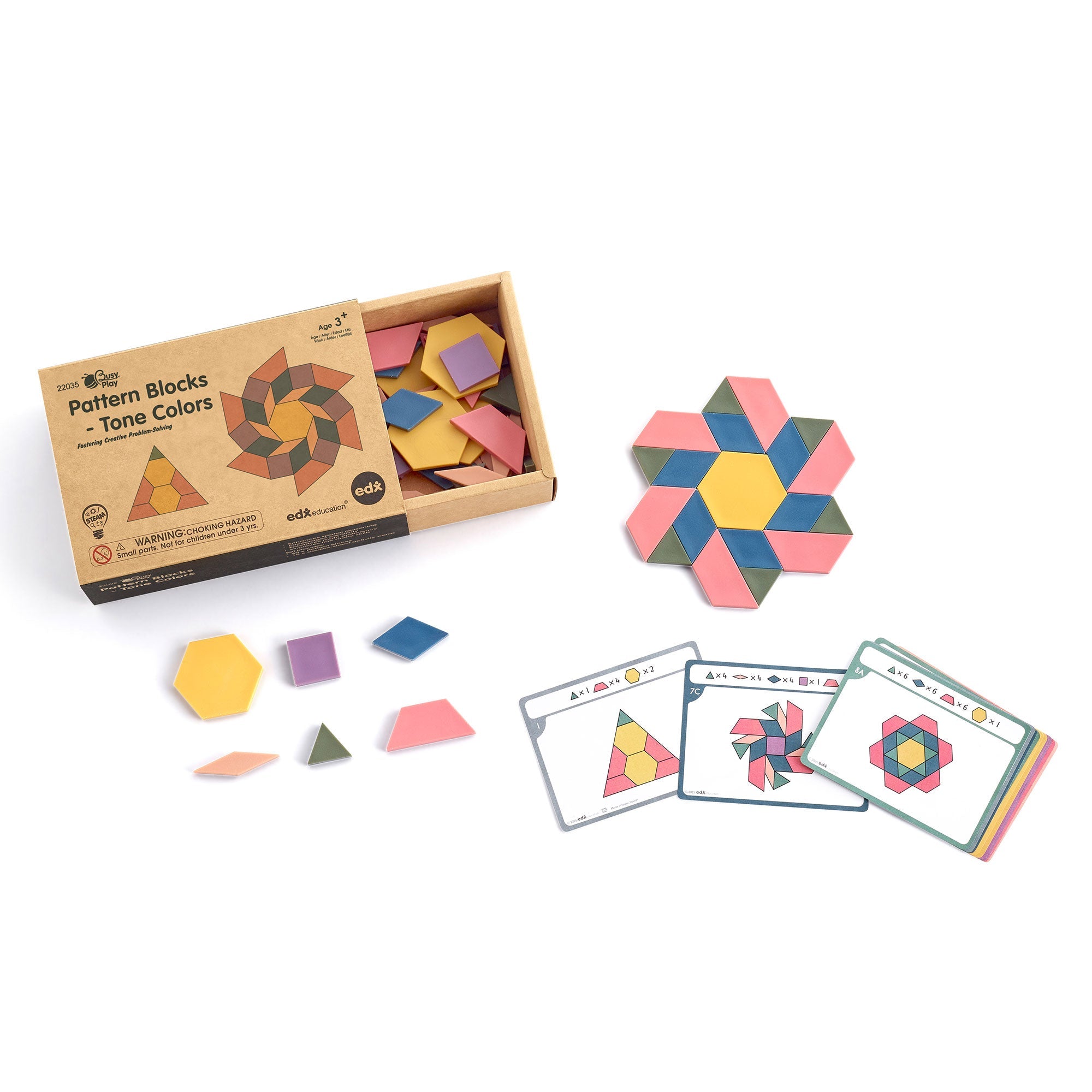 Edx Education - Patroonblokken Busy Play Zachte Kleuren - Set van 60