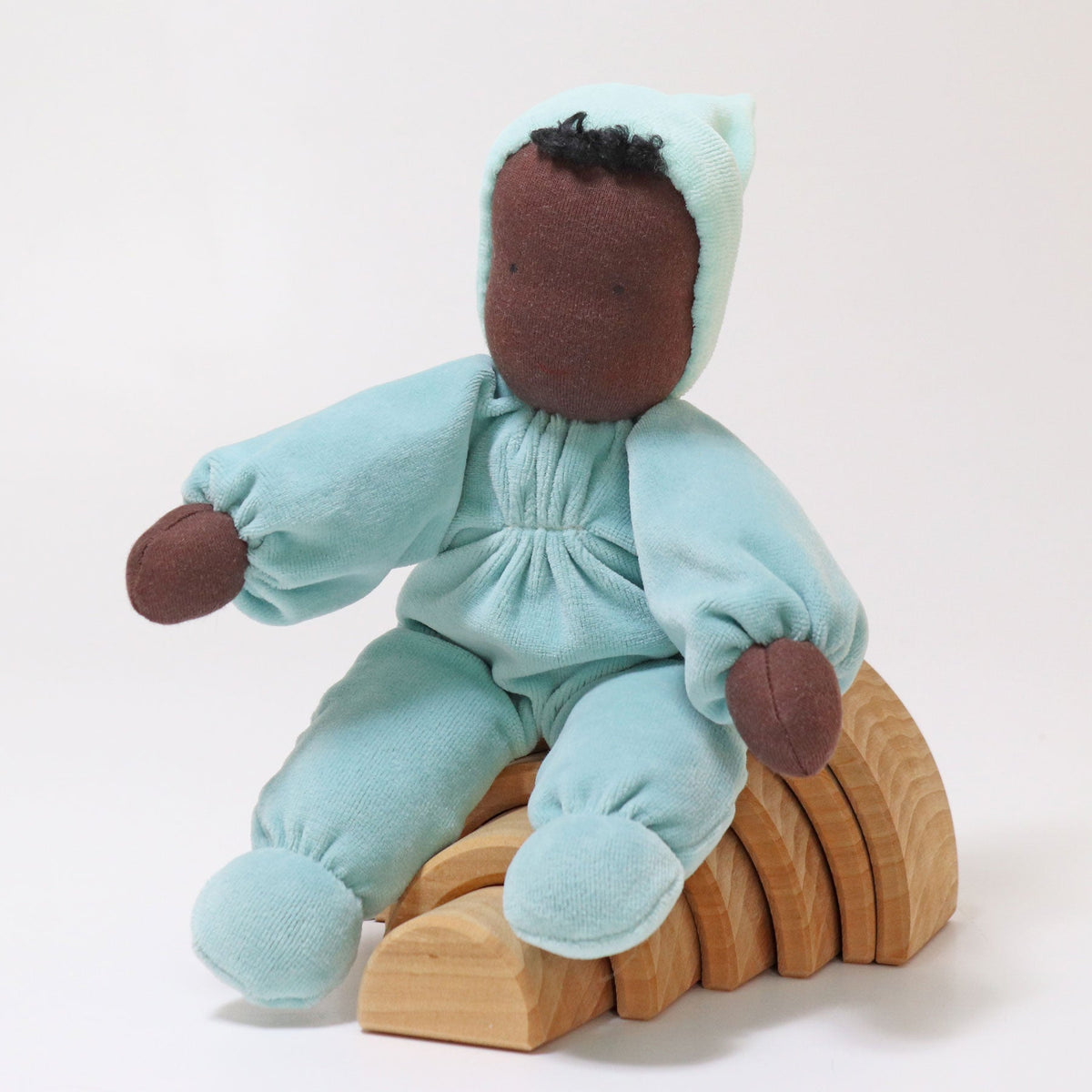 Grimm's - Knuffelpop Aqua 30 cm - zachte eerste pop