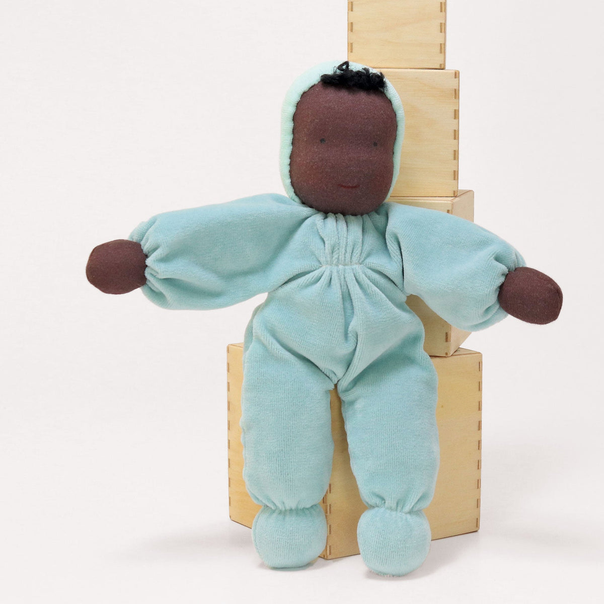 Grimm's - Knuffelpop Aqua 30 cm - zachte eerste pop