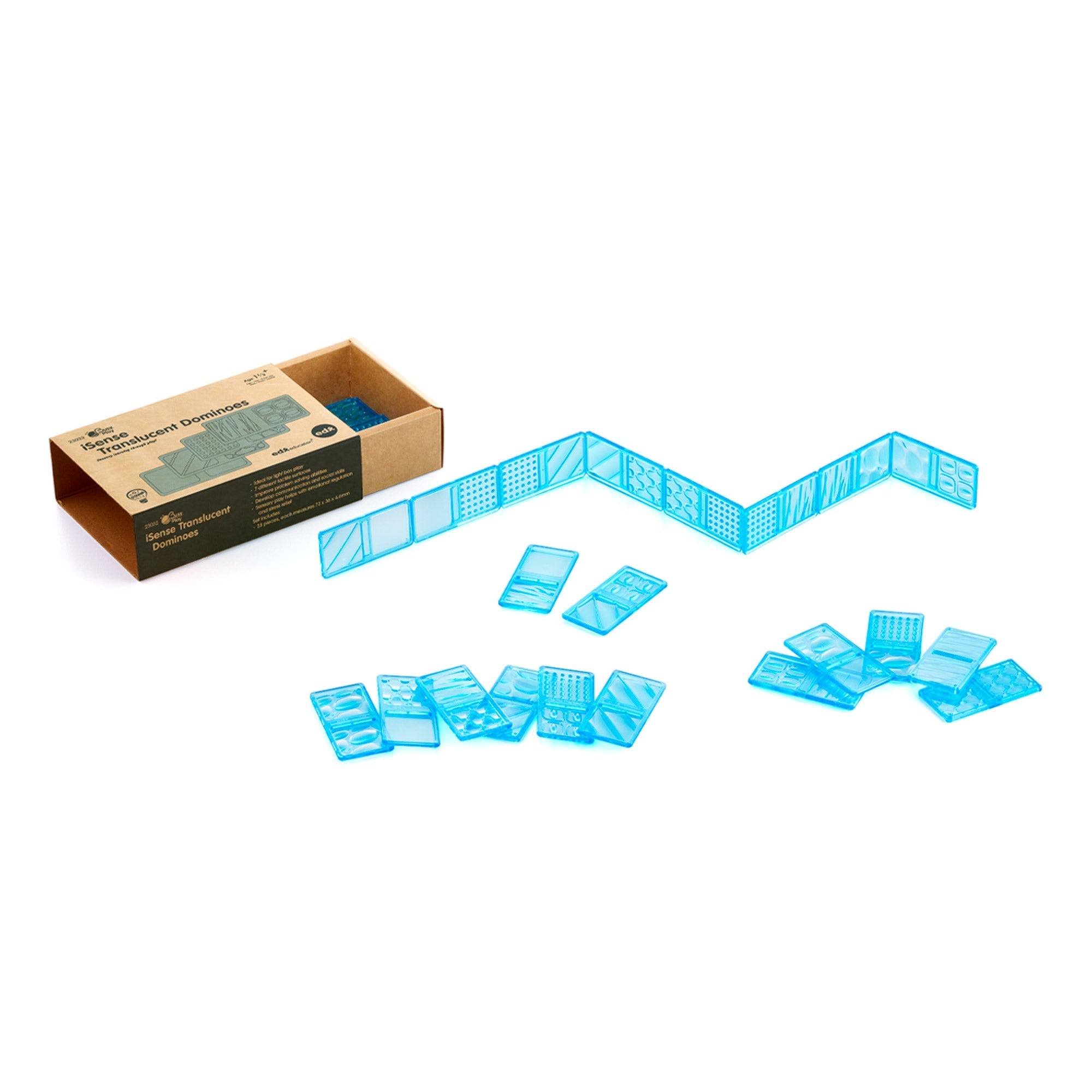 Edx Education - Doorzichtige Domino's met Textuur - Set van 28