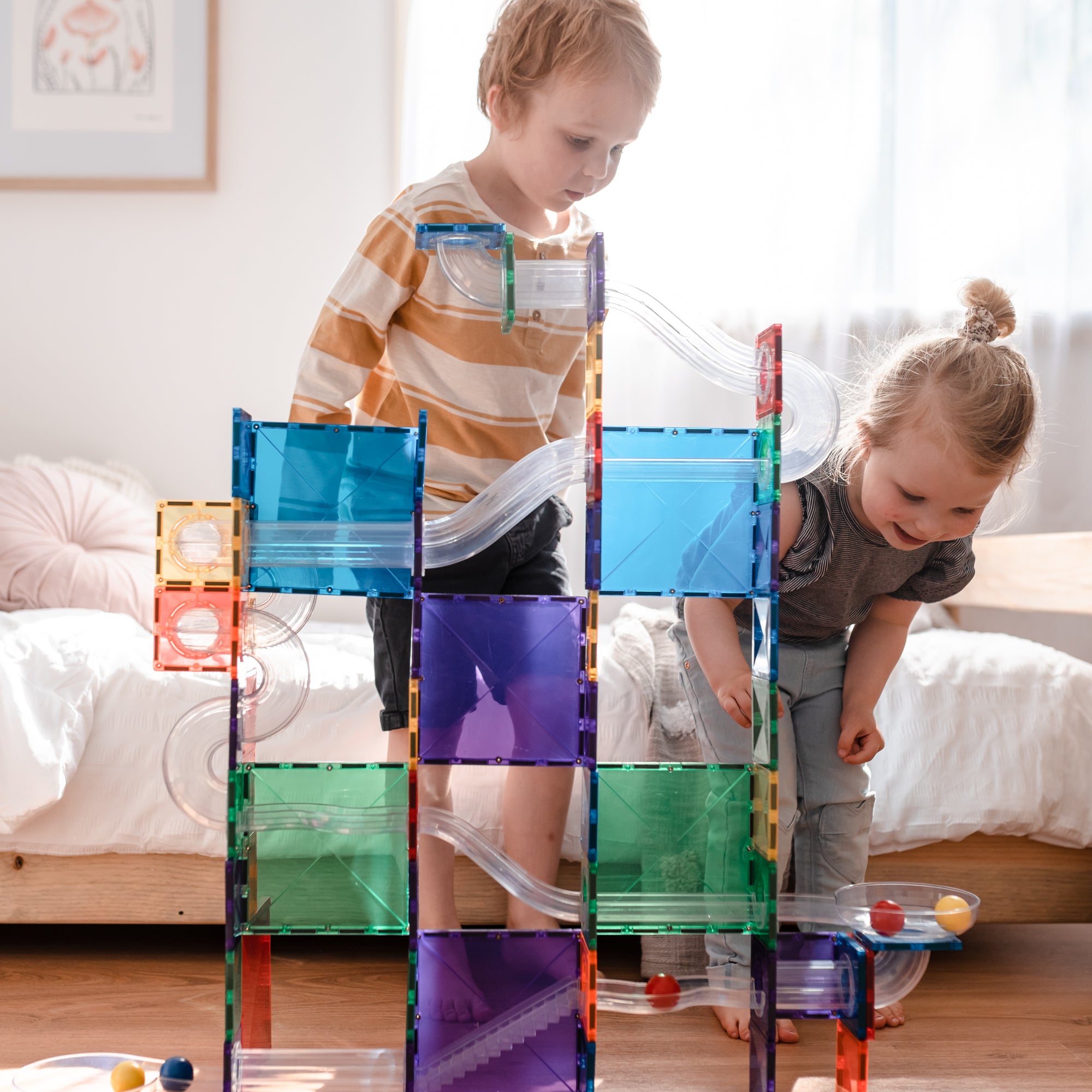 CONNETIX - Ball Run Pack knikkerbaan 92 stuks - magnetisch constructiespeelgoed